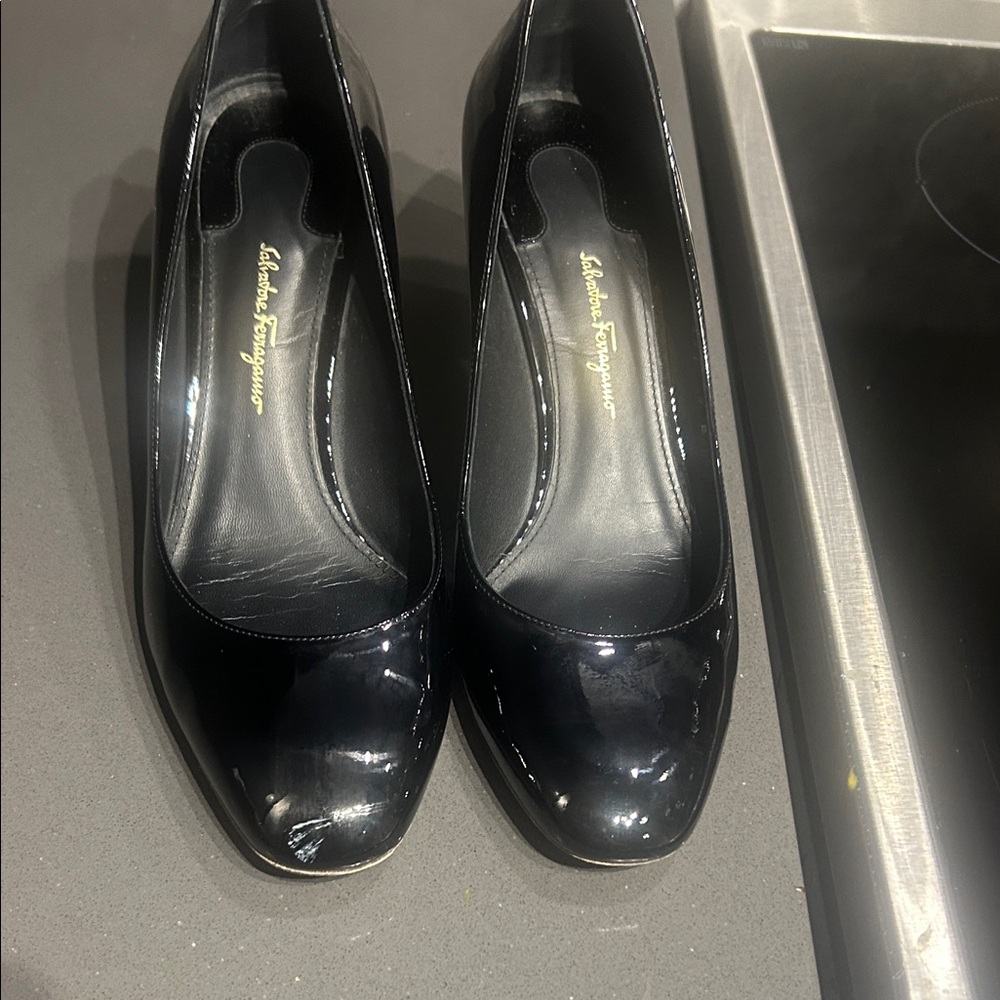 Salvatore Ferragamo Black Patent Leather Heels - Picture 8 of 9
